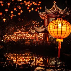 Chinese Spring Lantern Festival, cultural beauty glowing with artistic flair.