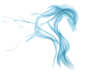 Isolated Abstract Blue Smoke Shape