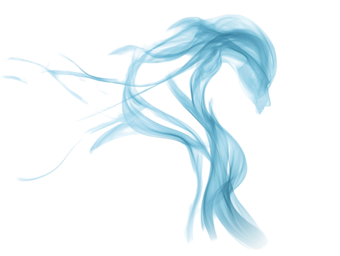 Isolated Abstract Blue Smoke Shape