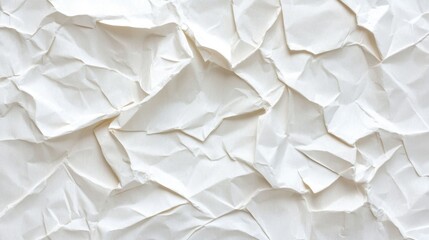 Obraz premium Crumpled white paper background. 