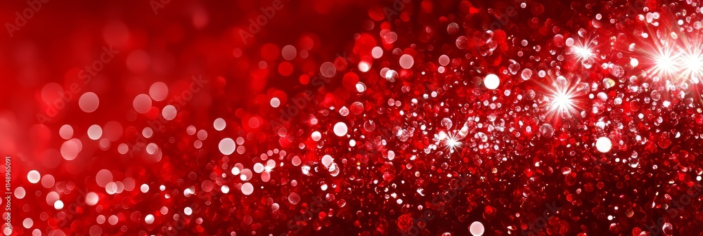 Poster abstract crimson red background with twinkling lights and blur bokeh effect, festive background