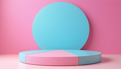 Pastel Pink and Blue Circular Display Stand