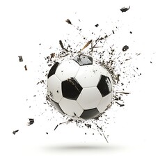 falling soccer ball isolated on white background