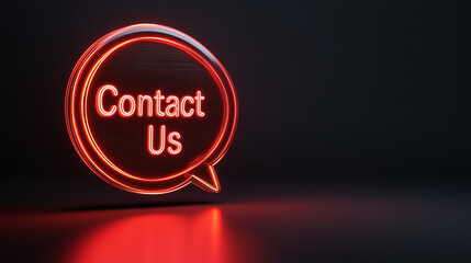 Contact us glowing speech bubble