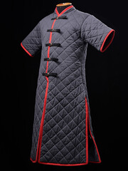 Historical fashion. Medieval knight cloth. Padded jacket gambeson.