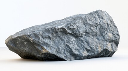 A Large Grey Rock Isolated On White Background