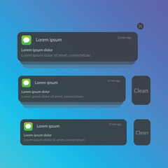 Push Notifications Icon Set Vector Design.