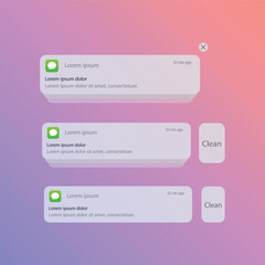 Push Notifications Icon Set Vector Design.