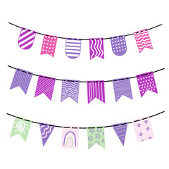 Colorful bunting flag illustration