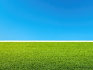 Obraz premium Green Field with Blue Sky