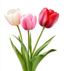 Fototapeta premium Spring tulips isolated