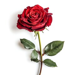 Fototapeta premium red rose isolated on white background 