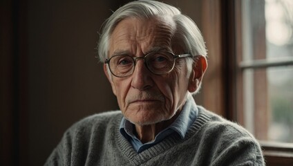 Thoughtful Elderly Man with Wisdom in His Eyes