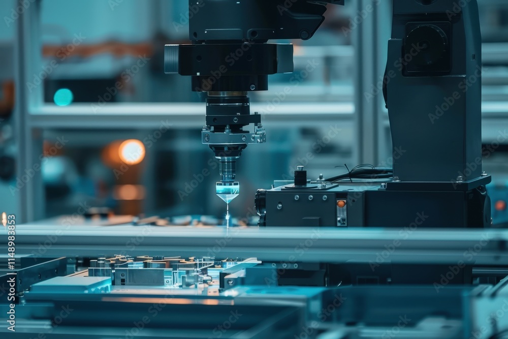 Fototapete precision robotic arm engages in intricate assembly tasks within a high-tech manufacturing facility 