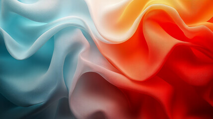 Obraz premium Abstract colorful fabric waves in blue and red swirl pattern