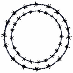 barbed wire border white background