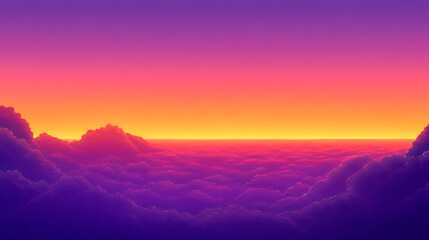 Vibrant sunset sky with colorful clouds at dusk