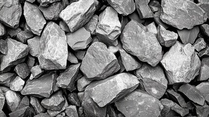 A Collection Of Grey Rocks Closely Packed Together