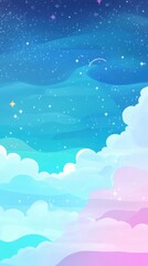 A pastel gradient mystical fantasy cloudscape, conveying a dreamy vision of the world where possibilities are endless and wonder is limitless.
