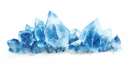 Obraz premium Celestite: blue celestial crystal on white background. Celestine. Illustration