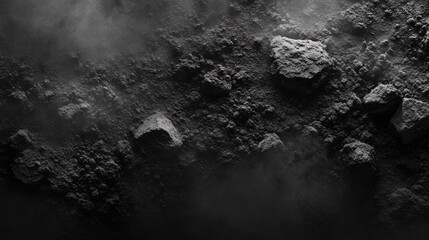 Dark Rocky Surface With Smoky Atmosphere