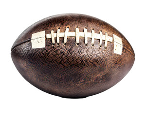 Fototapeta premium Detailed close-up of a classic leather football, perfect for sports-themed designs and projects