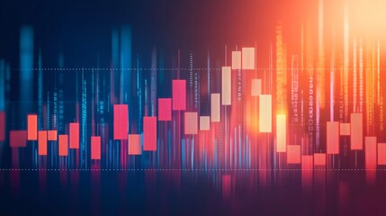 Financial Technology, Abstract Digital Grid with Code, Data Visualization, Market Trends Analysis