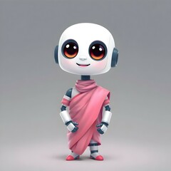 cartoon style robot with friendly expression for use in tech related marketing materials