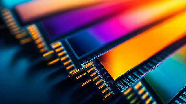 Close-up view of silicon wafer reliability in semiconductor industry technology demonstration
