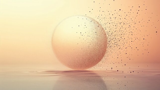 Floating circle - cream and peache colour