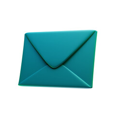 3D envelope icon isolated on white background