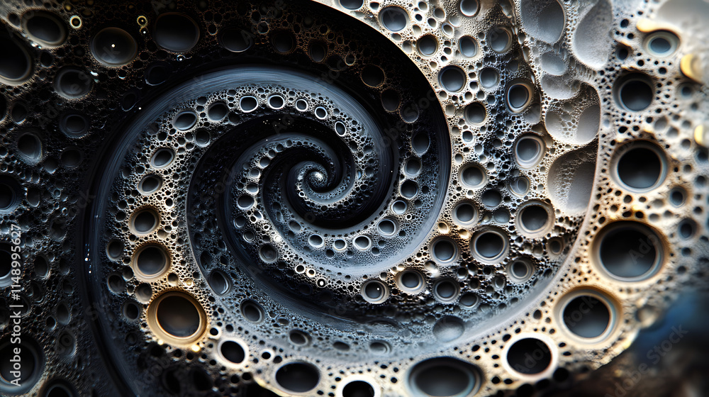 Poster abstract fractal art depicting a mesmerizing spiral pattern. intricate details showcase a textured s