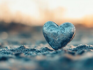 Fototapeta premium Heart Shaped Rock on Beach