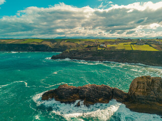 View of the Coast of Cantabria - Aerial Nothern Spain