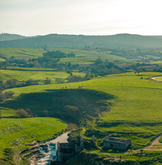 Landscape with Green Fields and Sky - Northern Spain