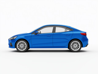 Fototapeta premium Sportlicher blauer Kompaktwagen mit modernen Designelementen im Fokus