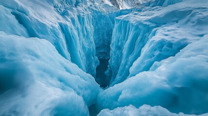 Azure Glacial Canyon - A Frozen Wonderland