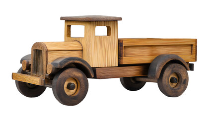 Vintage Wooden Toy Truck Made from Bamboo for Kids Play and Decoration
