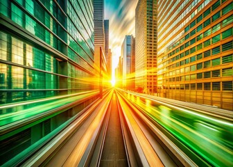 Elegant Pastel Orange Green Geometric Lines: Dynamic Motion Business Success Background