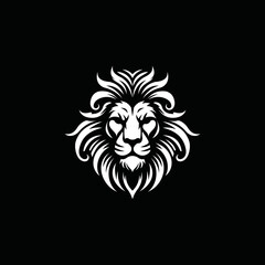 fearsome, authoritative, charismatic lion head logo