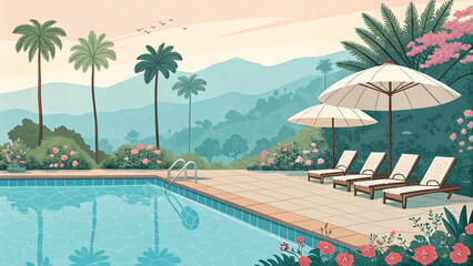 Swimming pool background web graphic
