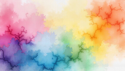 Vibrant abstract watercolor splash with colorful organic shapes and intricate branching patterns