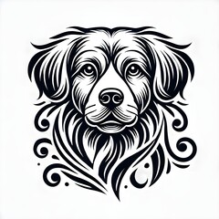 Fototapeta premium line art dog design white background vactor