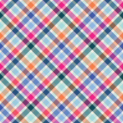 Summer Plaid Check Seamless Pattern - Cute plaid check repeating pattern design