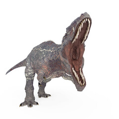 giganotosaurus is intimidating the others on white background © DM7