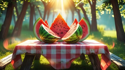 watermelon in the garden