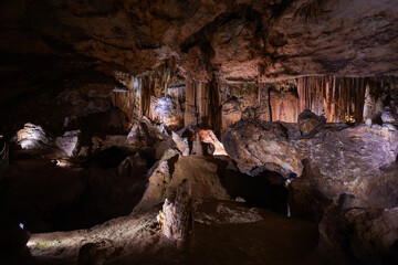 Abstract Geological Mineral Formations in Luray Caverns in Luray, Virginia, USA