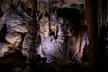 Abstract Geological Mineral Formations in Luray Caverns in Luray, Virginia, USA