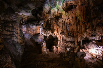 Abstract Geological Mineral Formations in Luray Caverns in Luray, Virginia, USA