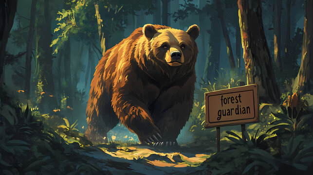 cartoon formidable bear